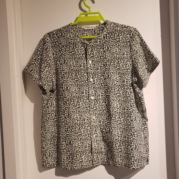 Maison Scotch by Scotch and Soda Leopard Print Button Down Top - Picture 1 of 5